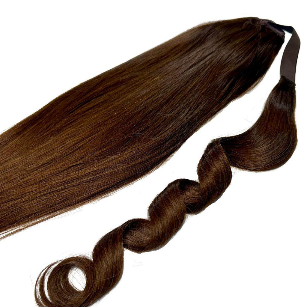 Dark Brown 100% Human Hair Ponytail Extension Private Label