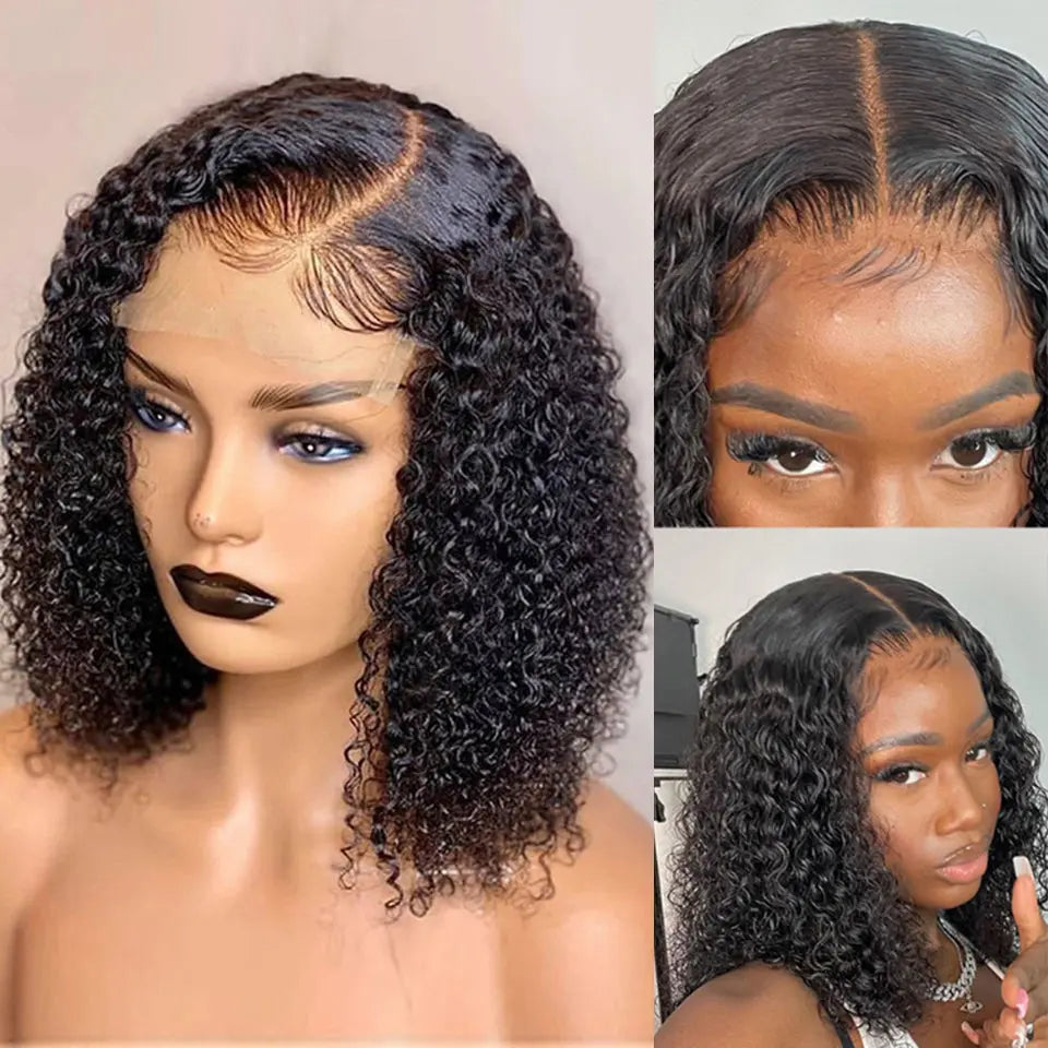 Deep Water Wave Lace Frontal Human Hair Wigs Transparent Curly My Store
