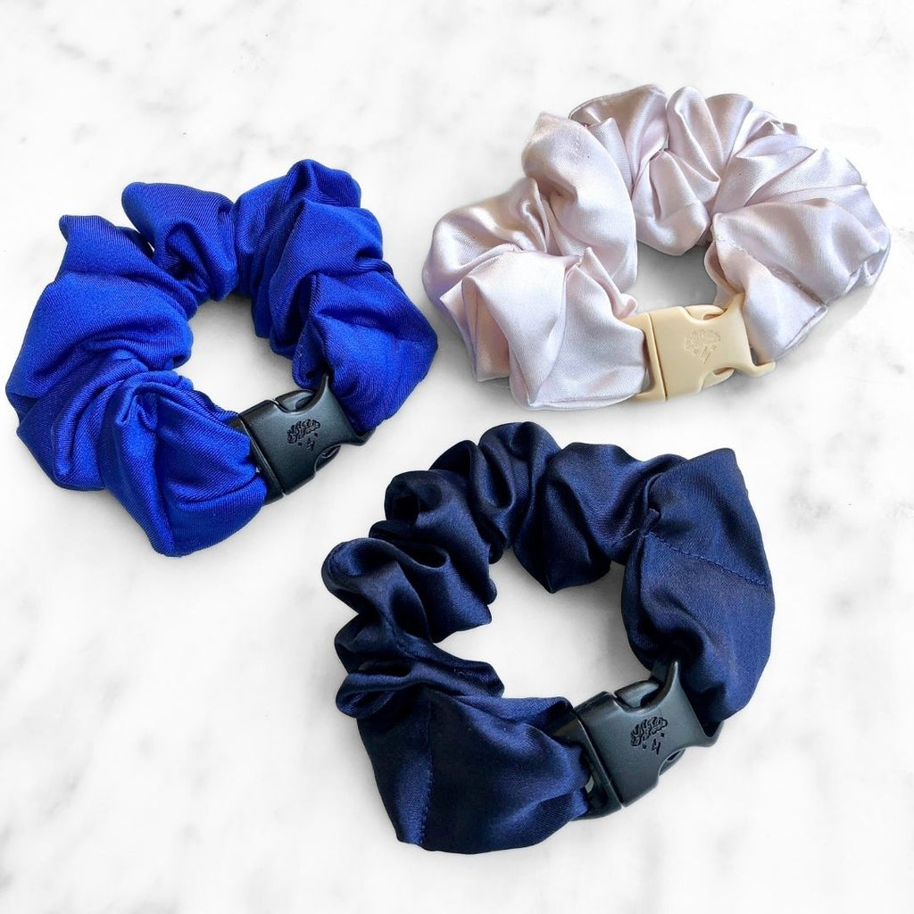 Winter Wonderland Bundle - 3-Pack Hanukkah Holiday Buckle Scrunchies - No Snagging, No Tangles Buckle Scrunchies by RE.STATEMENT