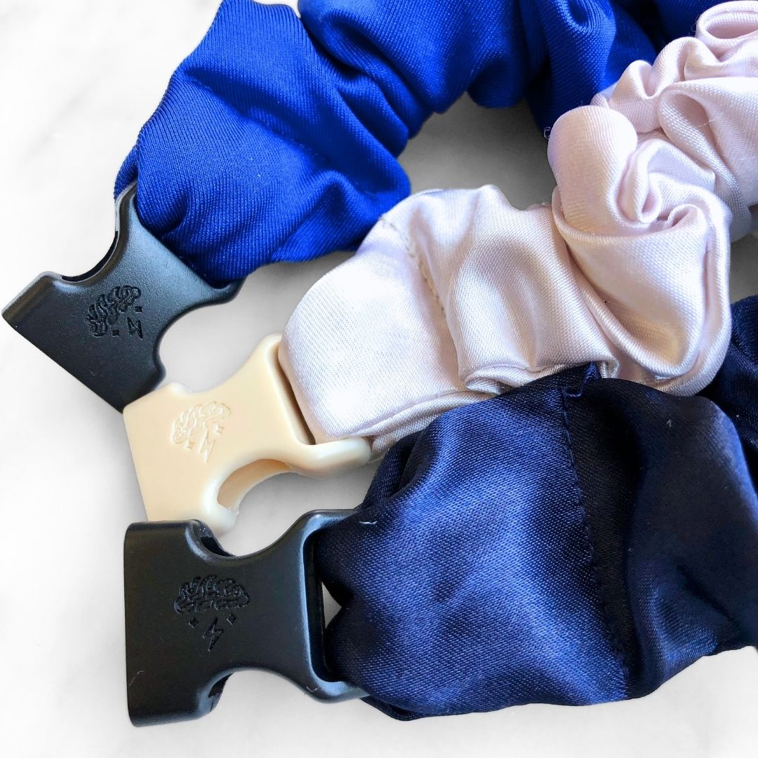 Winter Wonderland Bundle - 3-Pack Hanukkah Holiday Buckle Scrunchies - No Snagging, No Tangles Buckle Scrunchies by RE.STATEMENT