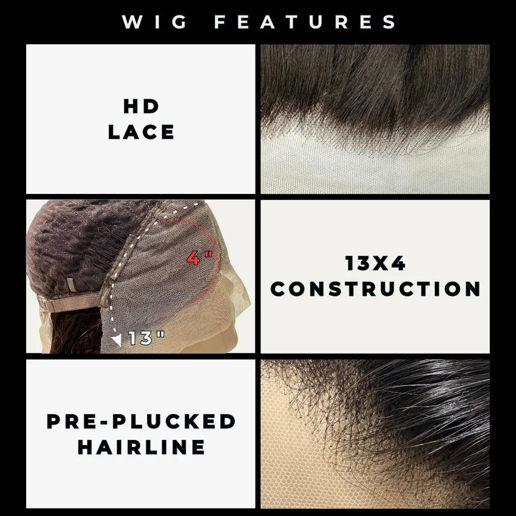 Deep Wave 13x4 HD Lace Front Human Hair Wig Private Label