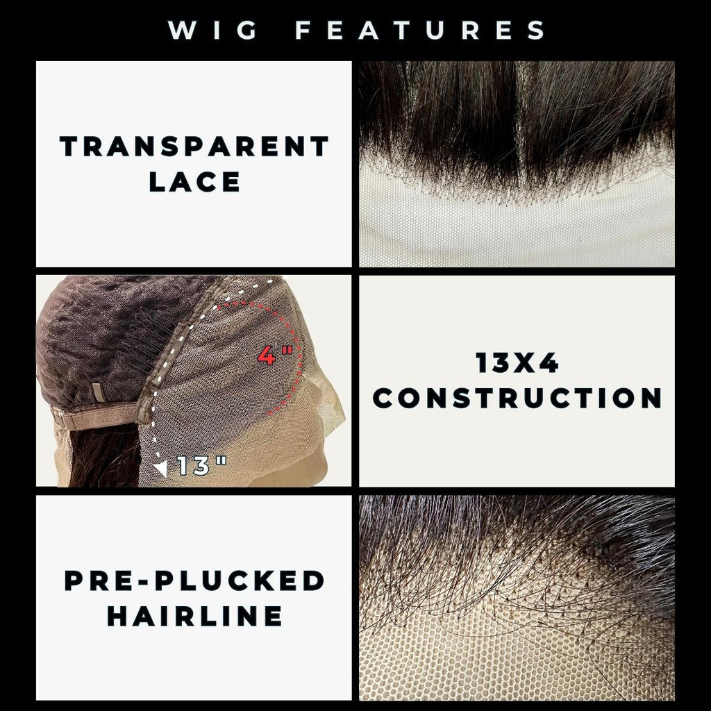 Straight 13x4 Transparent Lace Front Human Hair Wig Private Label