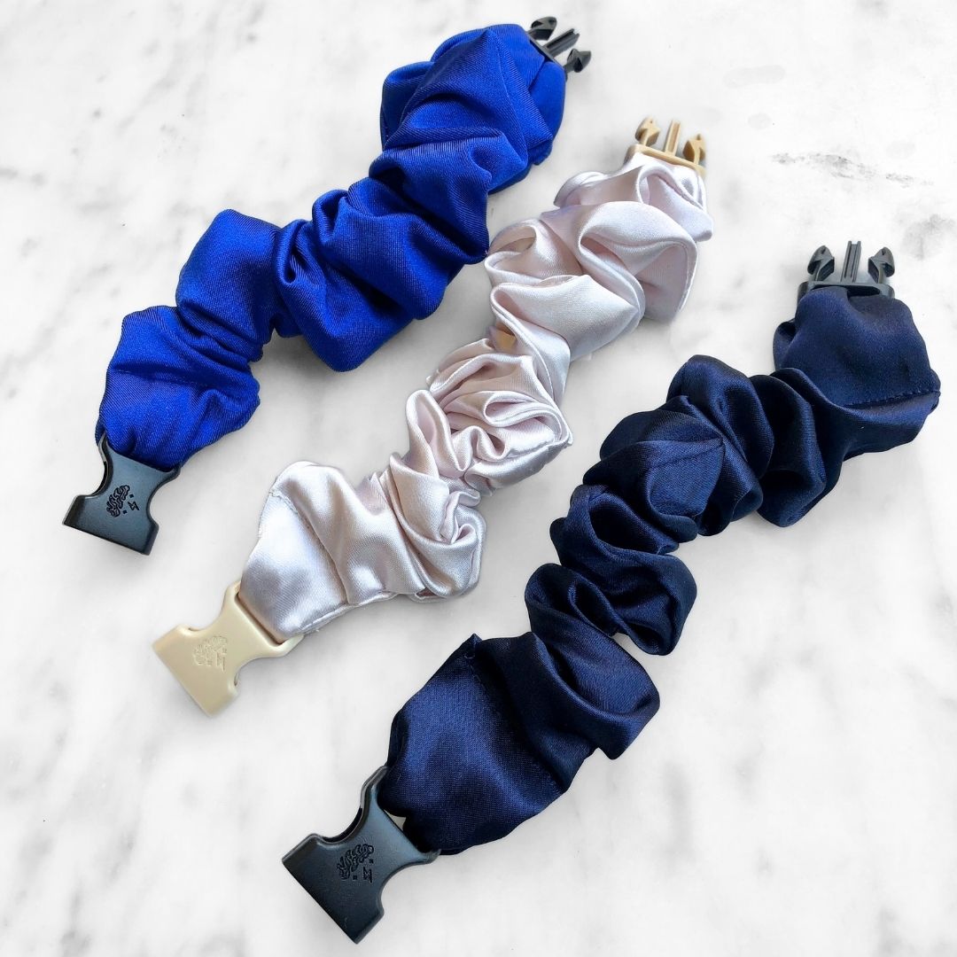 Winter Wonderland Bundle - 3-Pack Hanukkah Holiday Buckle Scrunchies - No Snagging, No Tangles Buckle Scrunchies by RE.STATEMENT