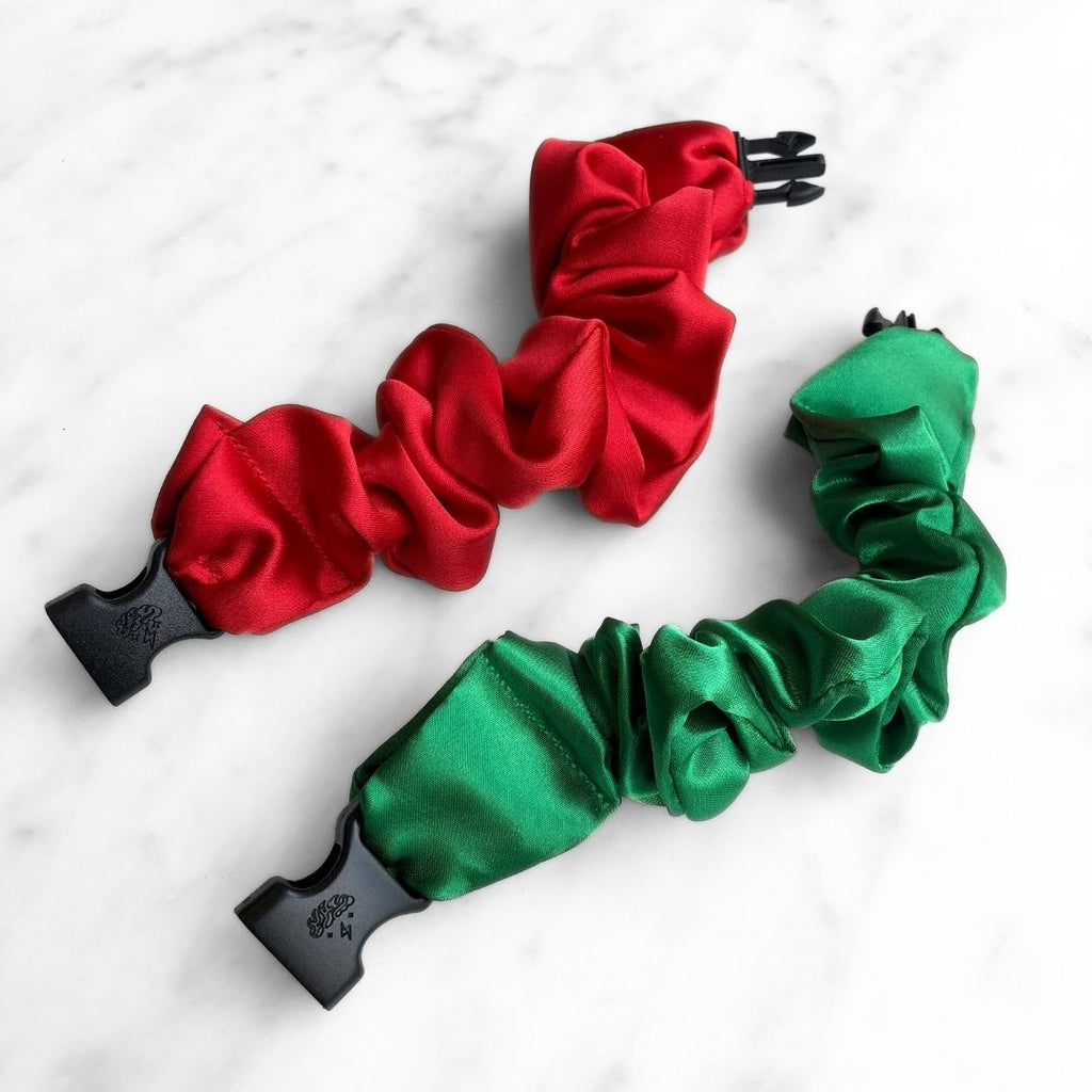 Jolly Duo - 2-Pack Christmas Holiday Buckle Scrunchies - No Snagging, No Tangles Buckle Scrunchies by RE.STATEMENT