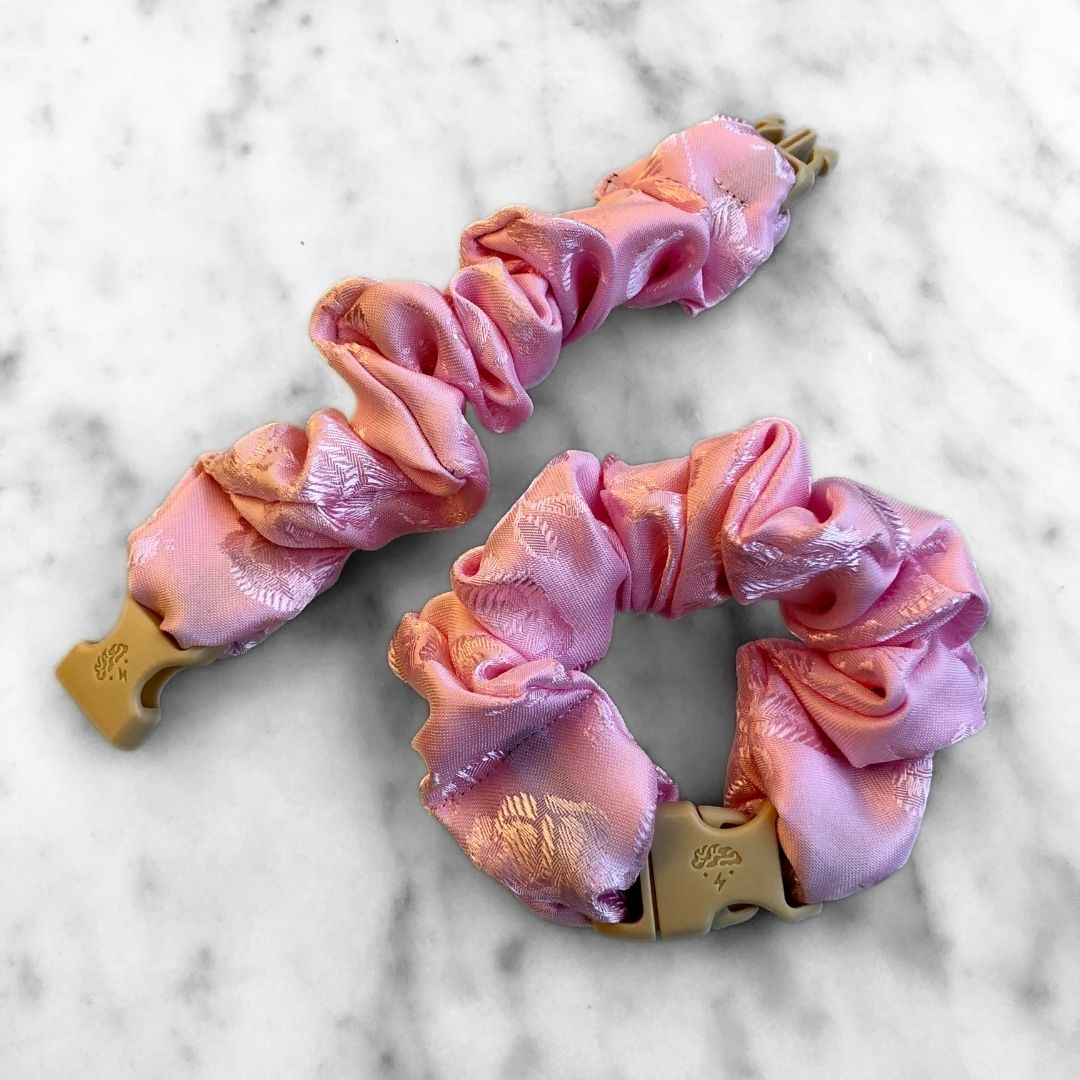 Empress Pink Buckle Scrunchie - Lunar New Year Áo Dài - No Snagging, No Tangles Buckle Scrunchies by RE.STATEMENT