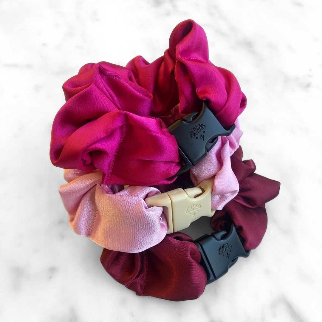 Valentine's Day Gift Set Bundle - 3-Pack Buckle Scrunchies - No Snagging, No Tangles Buckle Scrunchies by RE.STATEMENT