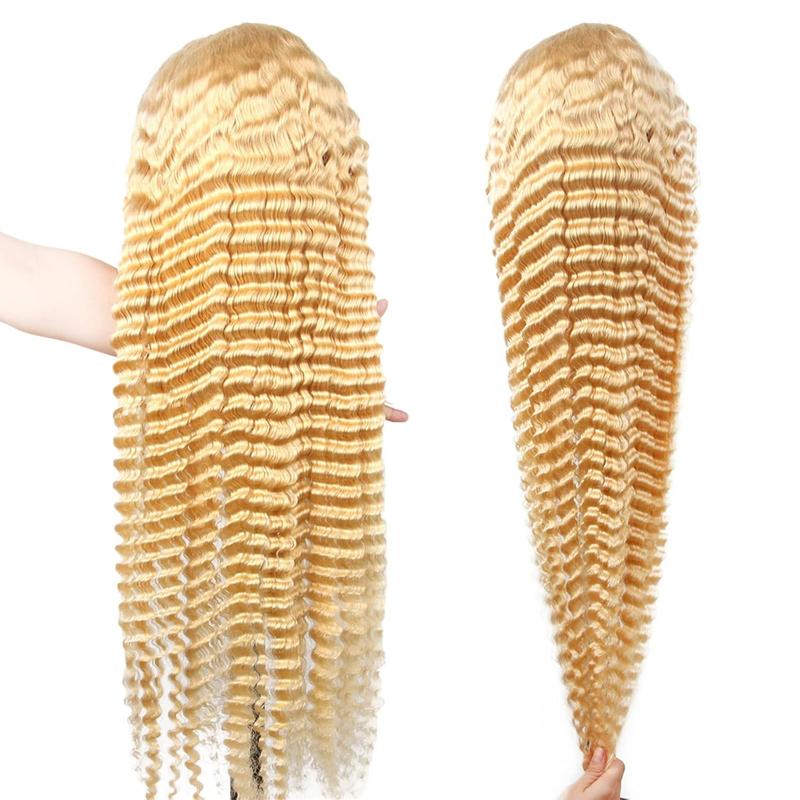 Blonde Wig Human Hair Deep Wave 13x6 Hd Lace Frontal Wig 250 Density Brazilian Front Wigs Pre Plucked 613 Curly Human Hair Wigs The Hair Plug