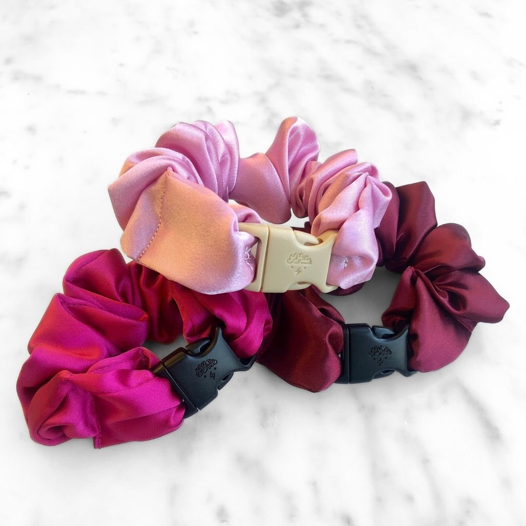Valentine's Day Gift Set Bundle - 3-Pack Buckle Scrunchies - No Snagging, No Tangles Buckle Scrunchies by RE.STATEMENT