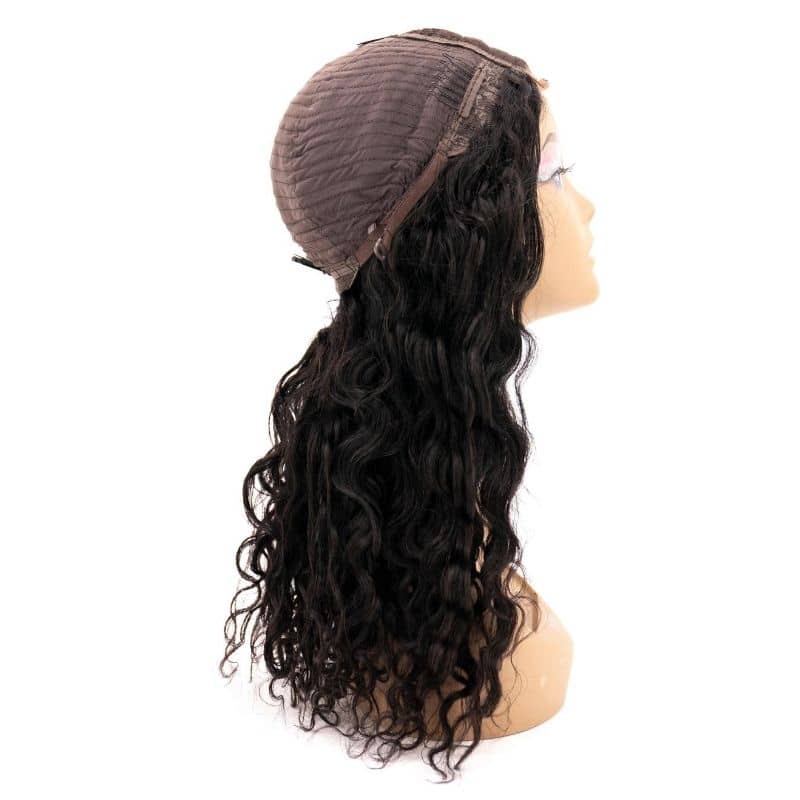 Beach Wave 4x4 Transparent Lace 100% Human Hair Closure Wig Private Label