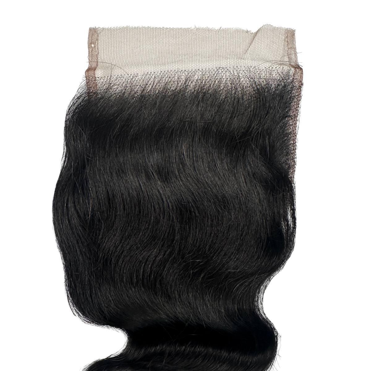 Jet Black Body Wave 4x4 HD Lace Human Hair Closure Private Label