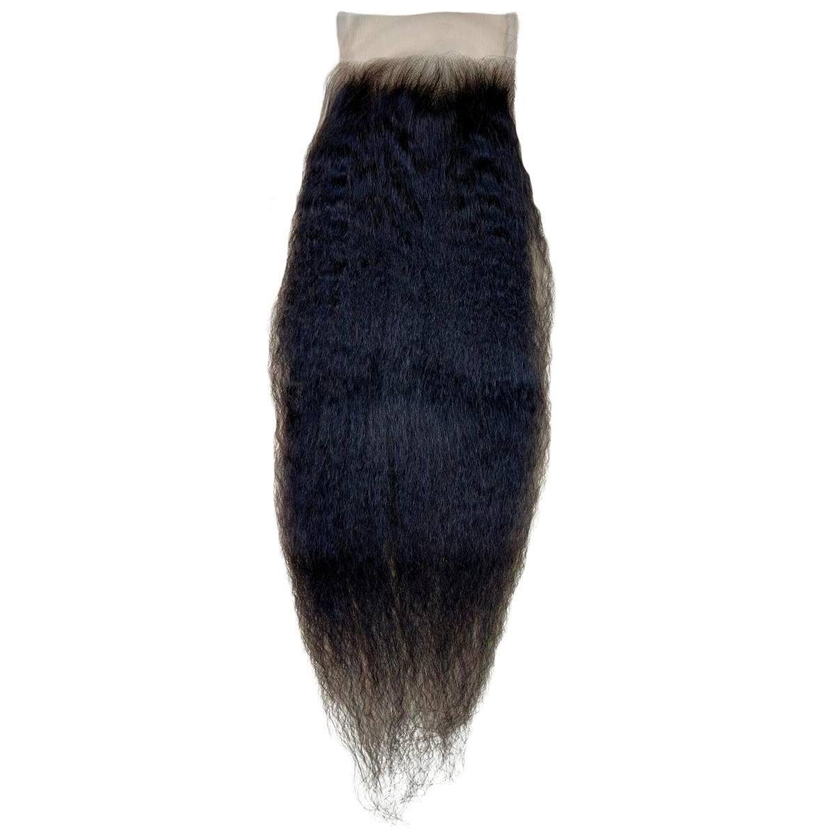 Kinky Straight 4x4 Transparent Lace Human Hair Closure Private Label