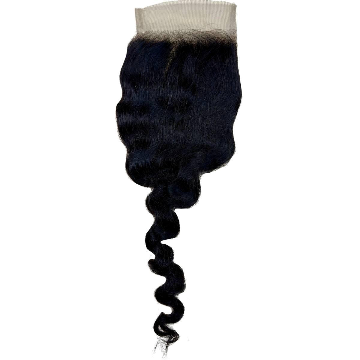 Loose Wave 4x4 Transparent Lace Human Hair Closure Private Label