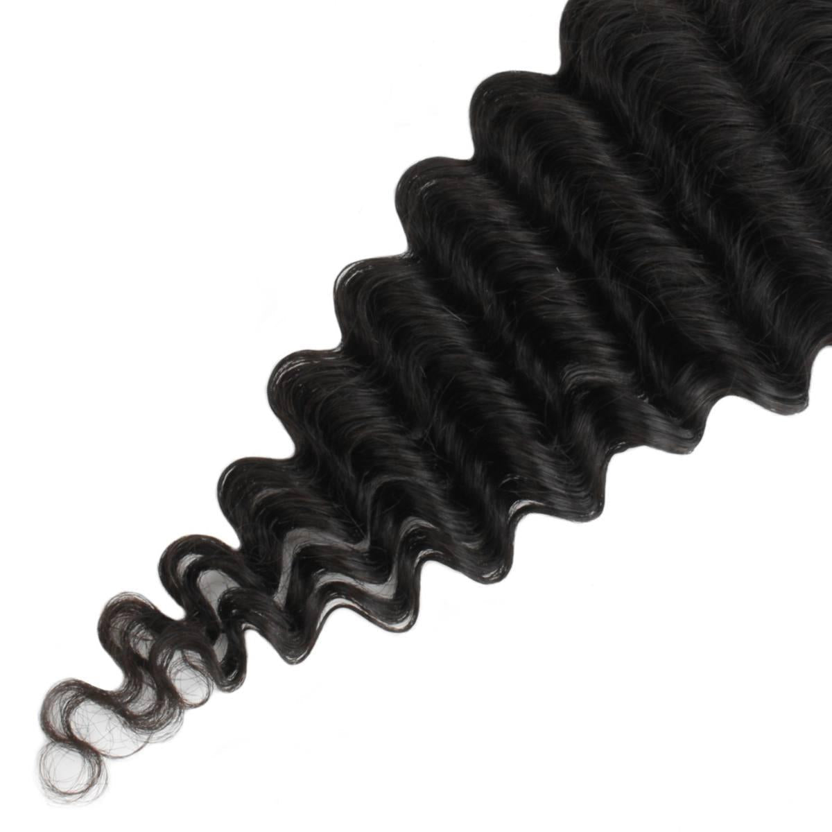Deep Wave 4x4 Transparent Lace Human Hair Closure Private Label