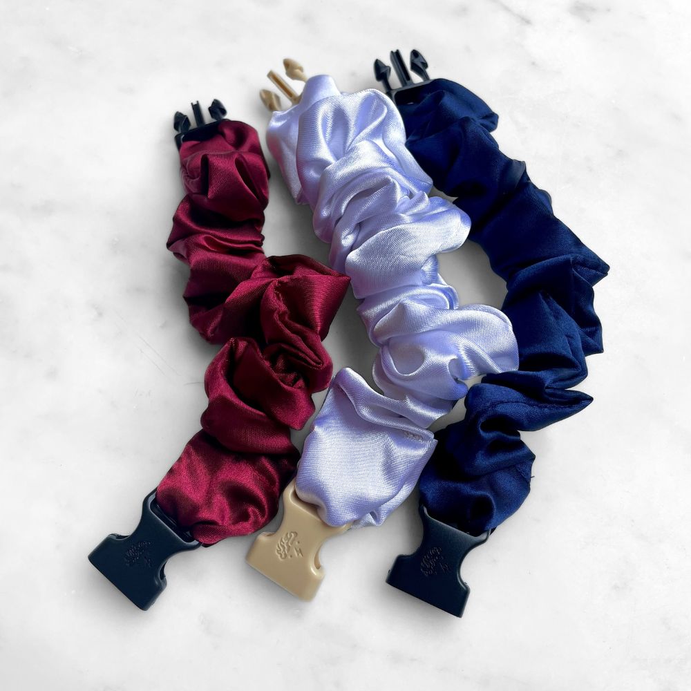 USA Patriotic Red White Blue - 3-Pack Buckle Scrunchies Bundle - No Snagging, No Tangles Buckle Scrunchies by RE.STATEMENT