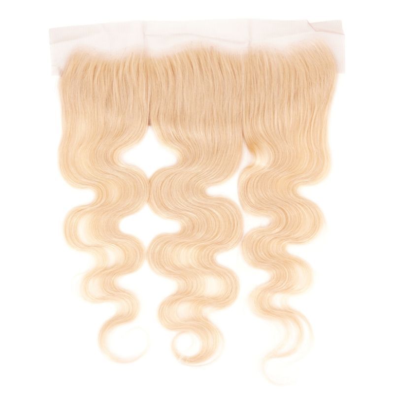 Blonde Body Wave 13x4 Transparent Lace Human Hair Frontal Private Label