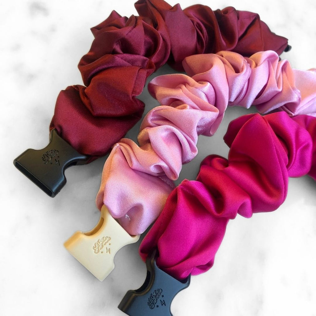 Valentine's Day Gift Set Bundle - 3-Pack Buckle Scrunchies - No Snagging, No Tangles Buckle Scrunchies by RE.STATEMENT