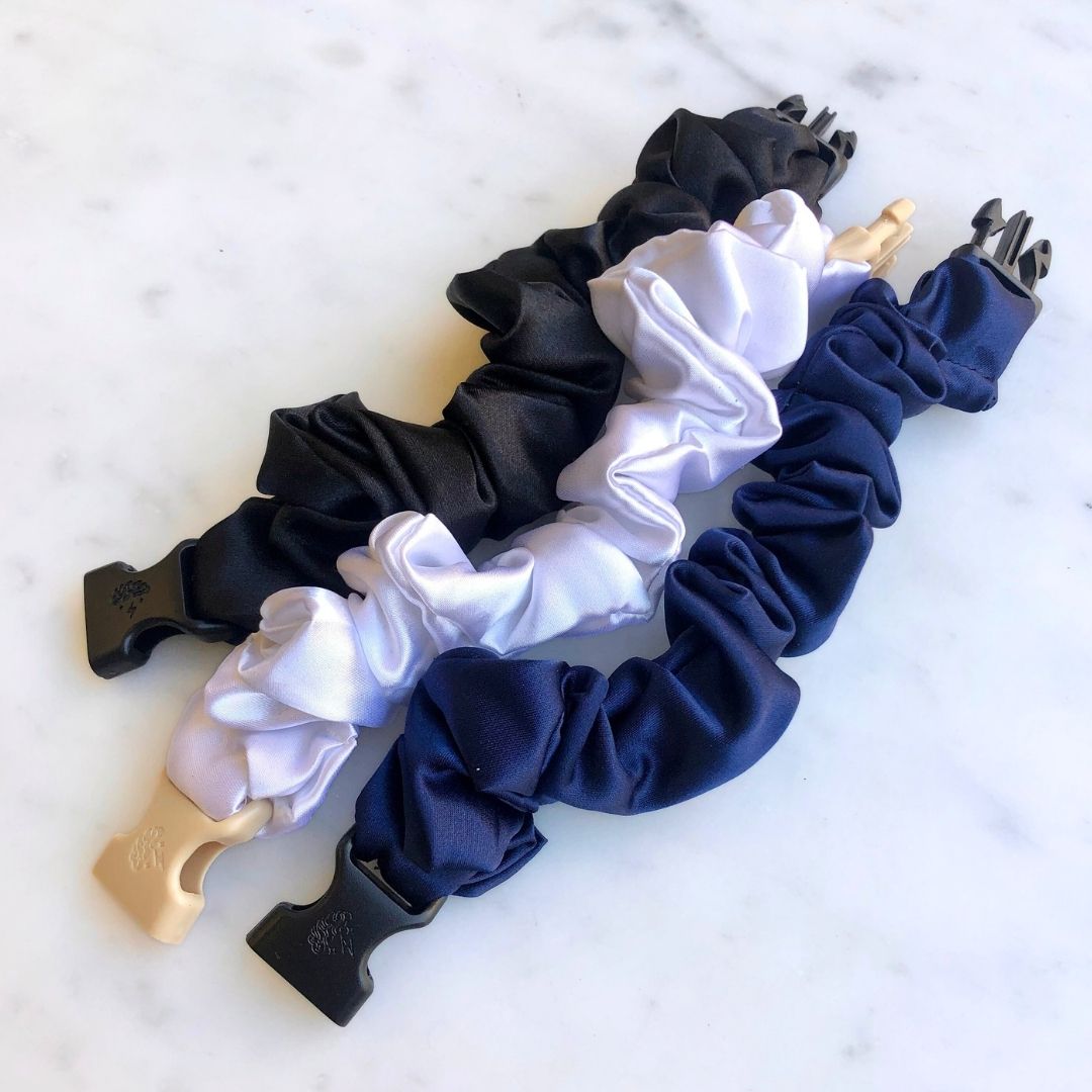 Power Trio - 3-Pack Neutral Buckle Scrunchies Bundle - No Snagging, No Tangles Buckle Scrunchies by RE.STATEMENT