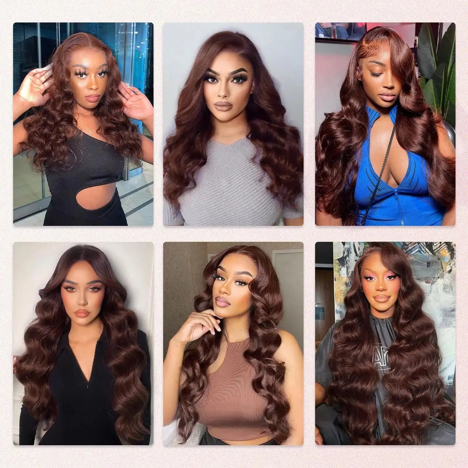 Chocolate Brown Body Wave Lace Front Wig Human Hair Pre-Plucked Brazilian Virgin Hair Bleached Knots HD Lace Frontal Wig Luxegan