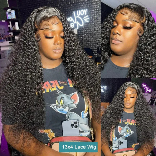 250% Density 30-34 Inch 13x6 HD Transparent Lace Frontal Wig - Deep Wave - Virgin Human Hair Luxegan