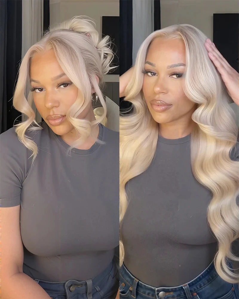 Arabella Human Hair 13x6 Glueless Highlight Blonde 100% Human Hair Lace Frontal Wigs Body Wave Lace Wig Brazilian Hair For Woman