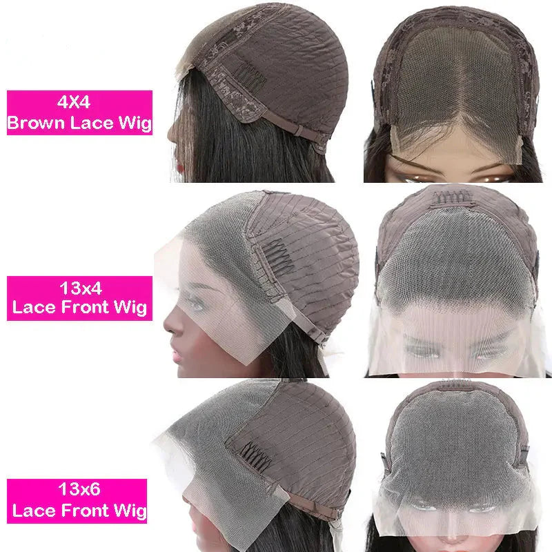 13x6 Lace Frontal Human Hair Wig | Straight Brazilian Remy Hair | Natural Black | 150%/180% Density | Pre-Plucked Luxegan