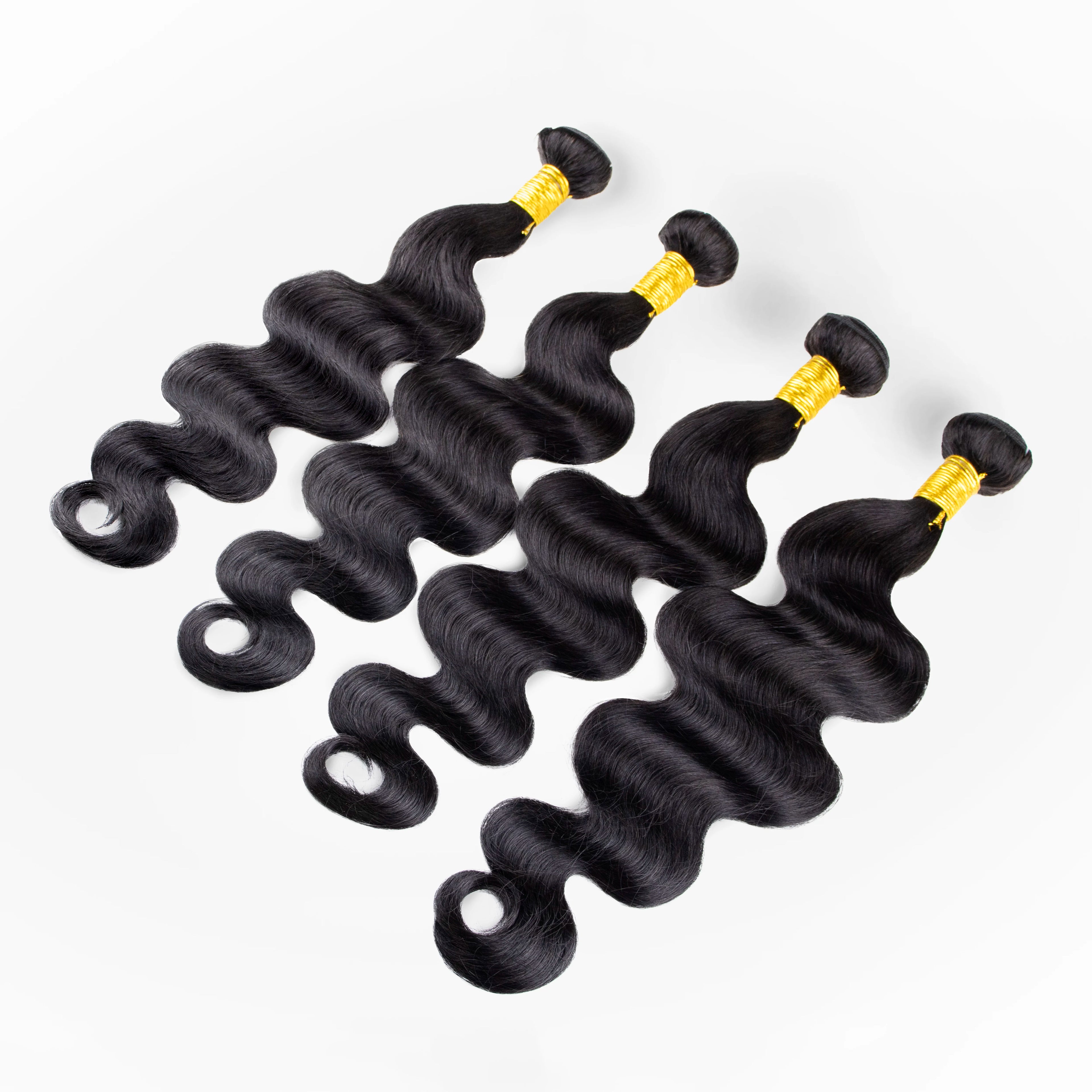 32 Inch Raw 100% Human Hair Bundles with Frontal Body Wave Human Hair Natural Black Raw Hair Bundles and Frontal For Extensions The Hair Plug