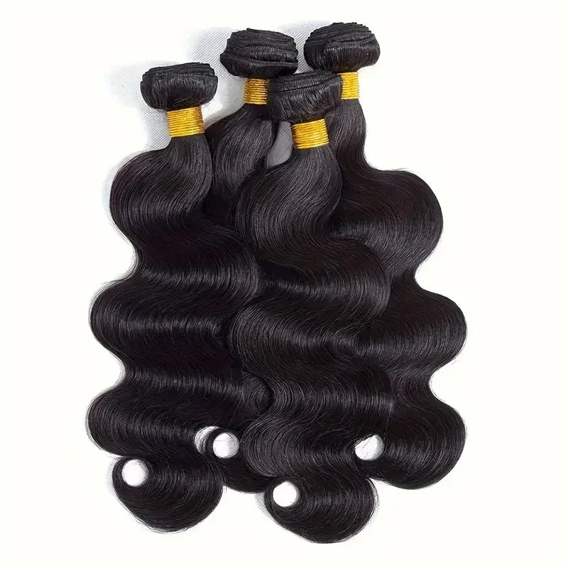 32 Inch Raw 100% Human Hair Bundles with Frontal Body Wave Human Hair Natural Black Raw Hair Bundles and Frontal For Extensions The Hair Plug