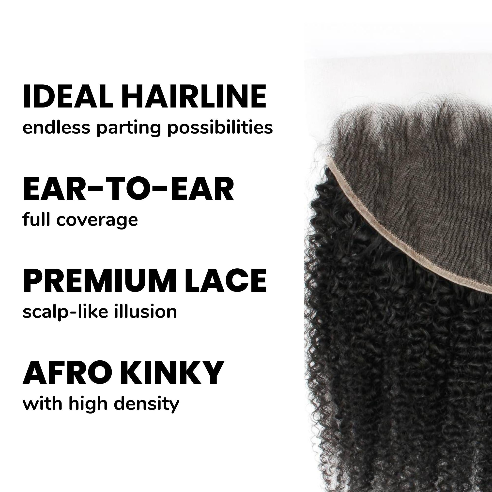Afro Kinky 13x6 HD Lace Human Hair Frontal Private Label