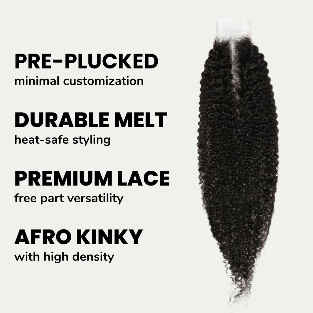 Afro Kinky 2x6 Transparent Lace Human Hair Closure Private Label