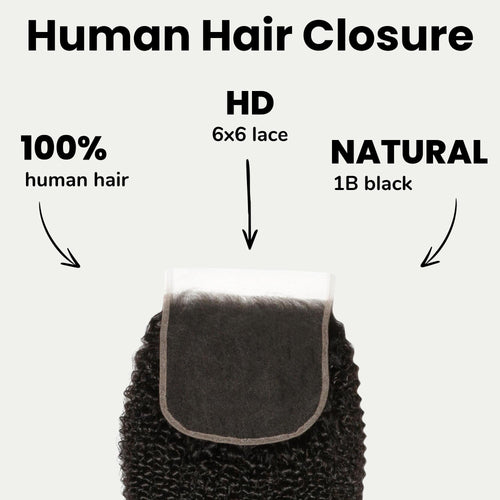 Afro Kinky 6x6 HD Lace Human Hair Closure Private Label