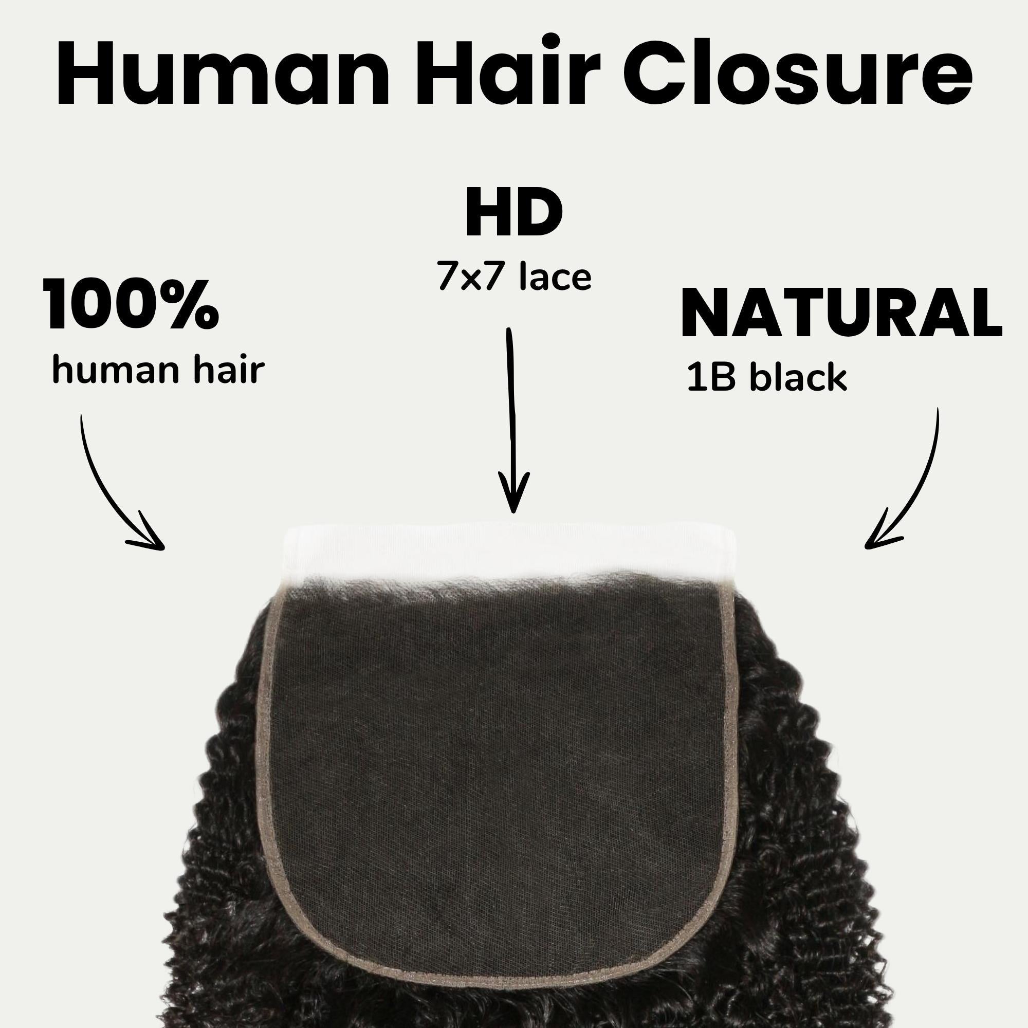 Afro Kinky 7x7 HD Lace Human Hair Closure Private Label