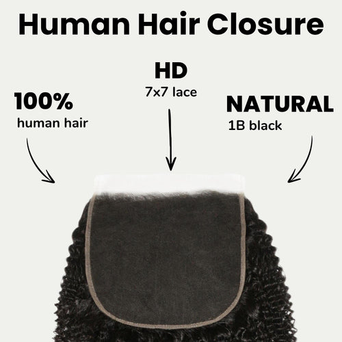 Afro Kinky 7x7 HD Lace Human Hair Closure Private Label