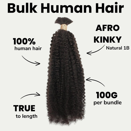 Afro Kinky Bulk 100% Human Braiding Hair Private Label