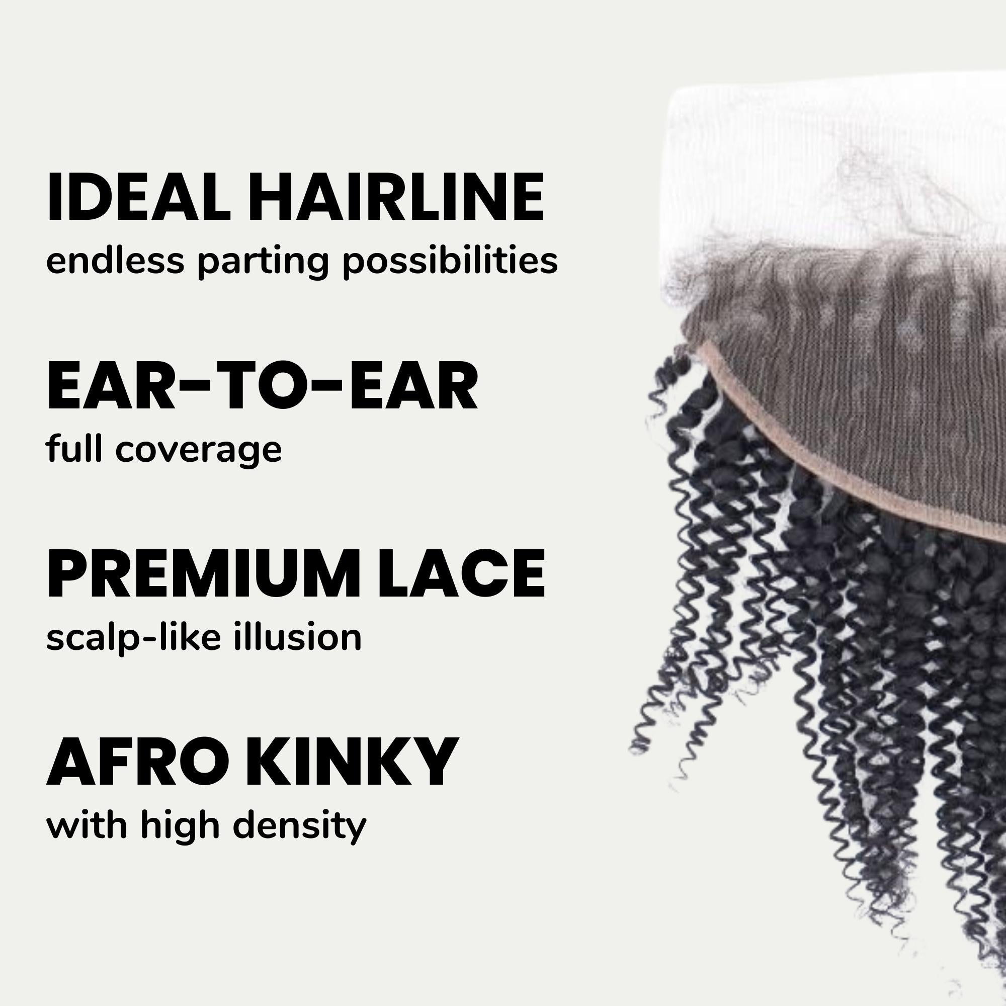 Afro Kinky Curly 13x4 Transparent Lace Human Hair Frontal Private Label