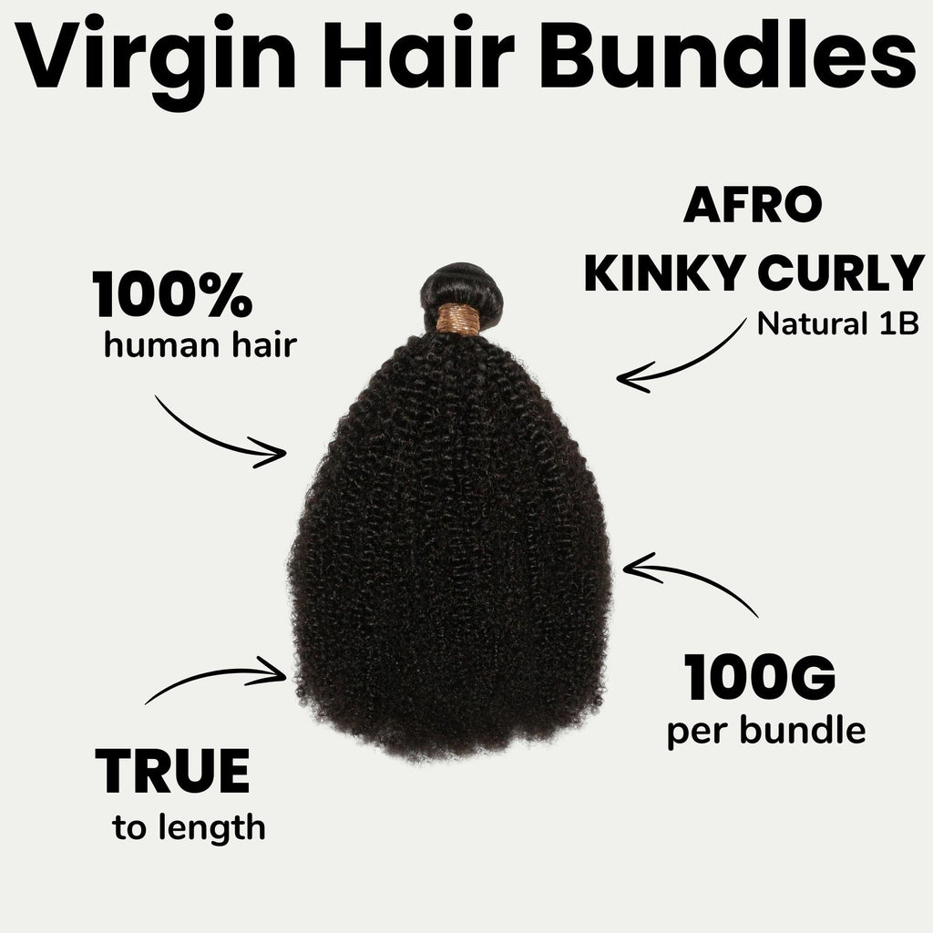 Afro Kinky Curly 100% Human Hair Bundles Private Label