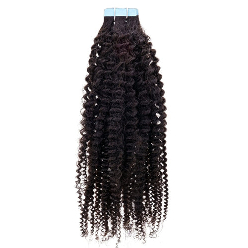 Afro Kinky Coily 100% Human Hair Tape In Extensions Private Label
