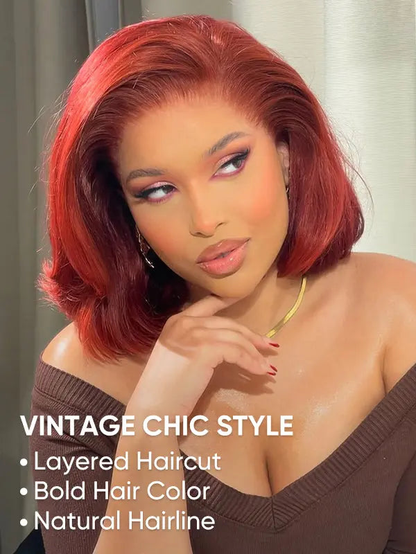 HPG The Auburn Affair Bob | Layered 13×4 Lace Front Wig The Hair Plug