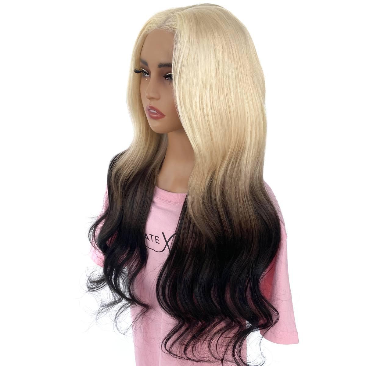 Raw Aurora Glueless 5x5 HD Lace Professionally Colored 100% Human Hair Closure Wig Private Label