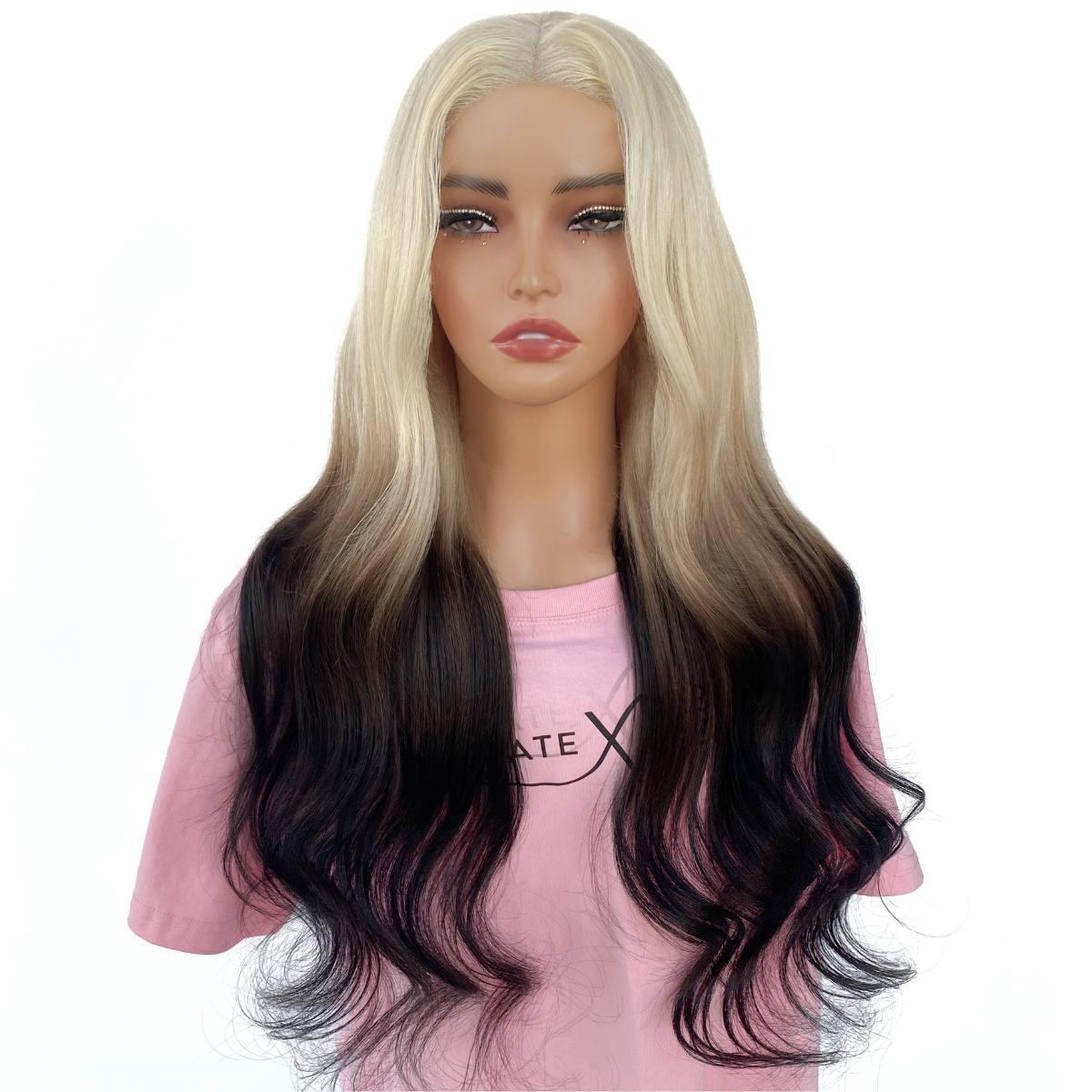 Raw Aurora Glueless 5x5 HD Lace Professionally Colored 100% Human Hair Closure Wig Private Label