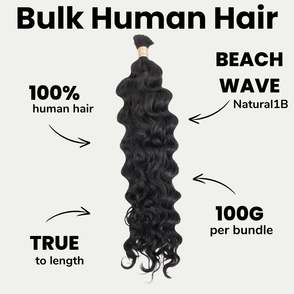 Beach Wave Bulk 100% Human Braiding Hair Private Label