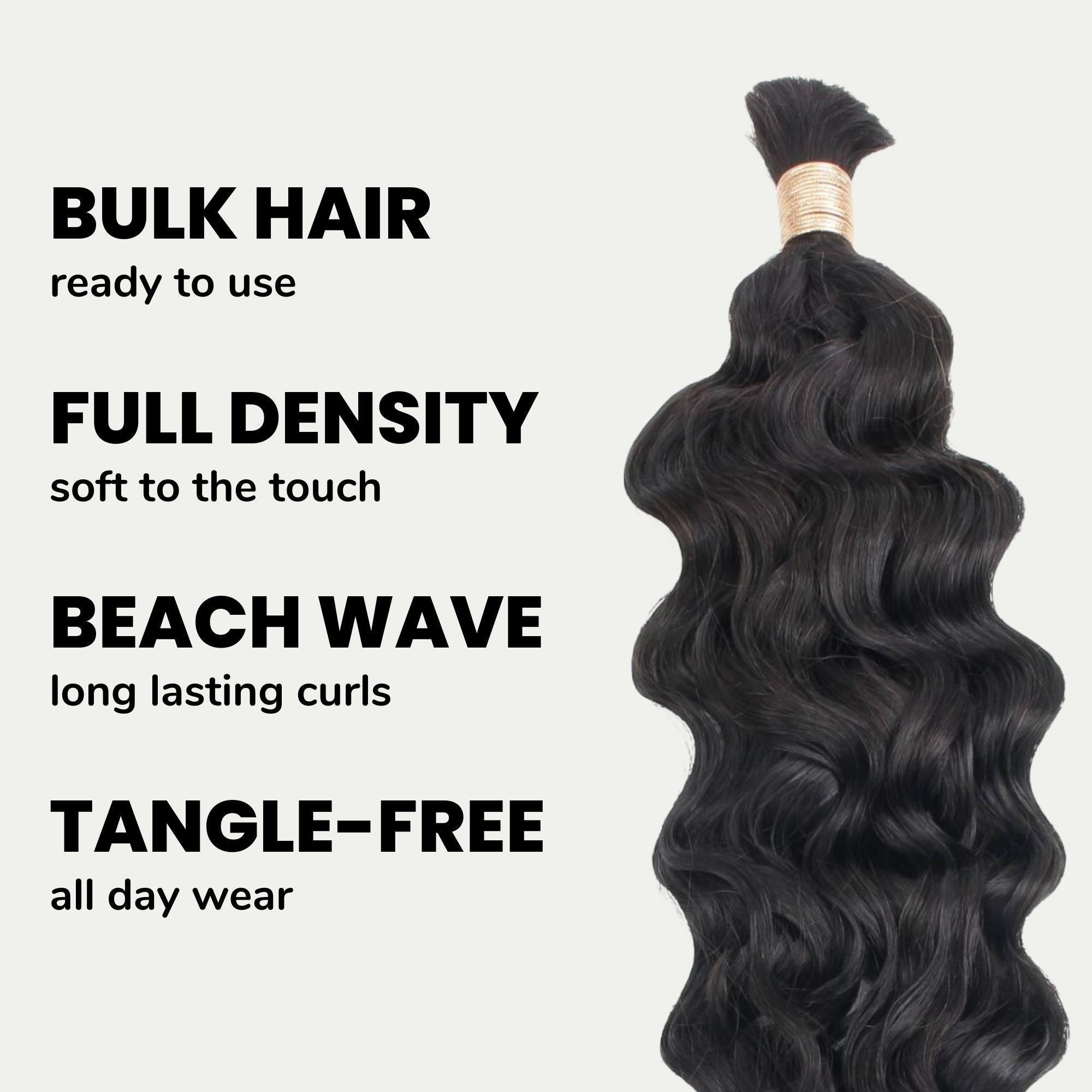 Beach Wave Bulk 100% Human Braiding Hair Private Label