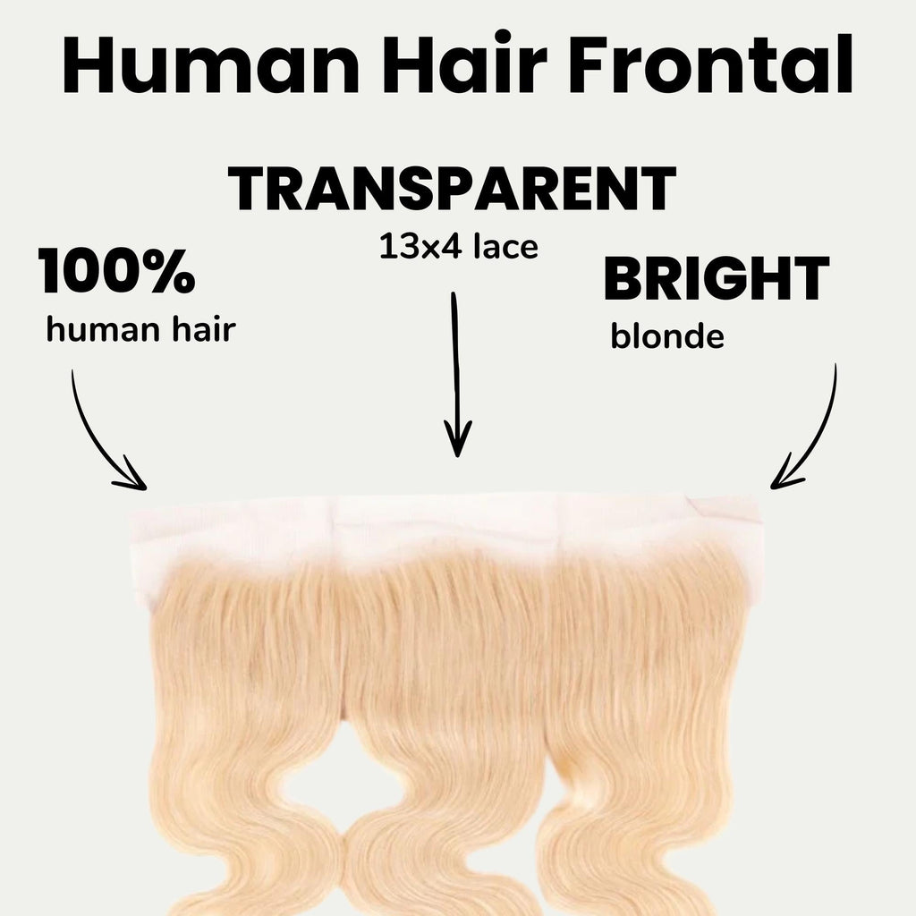 Blonde Body Wave 13x4 Transparent Lace Human Hair Frontal Private Label
