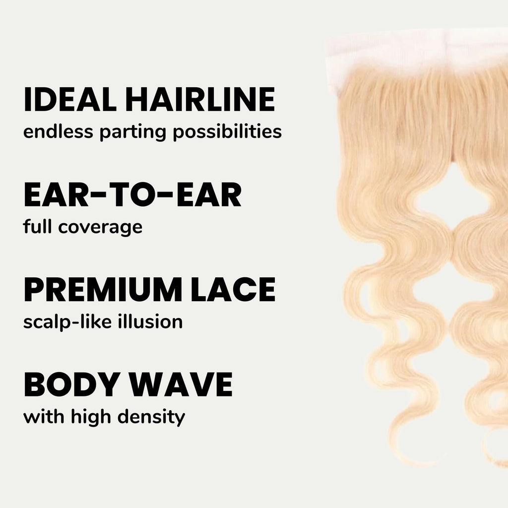 Blonde Body Wave 13x4 Transparent Lace Human Hair Frontal Private Label