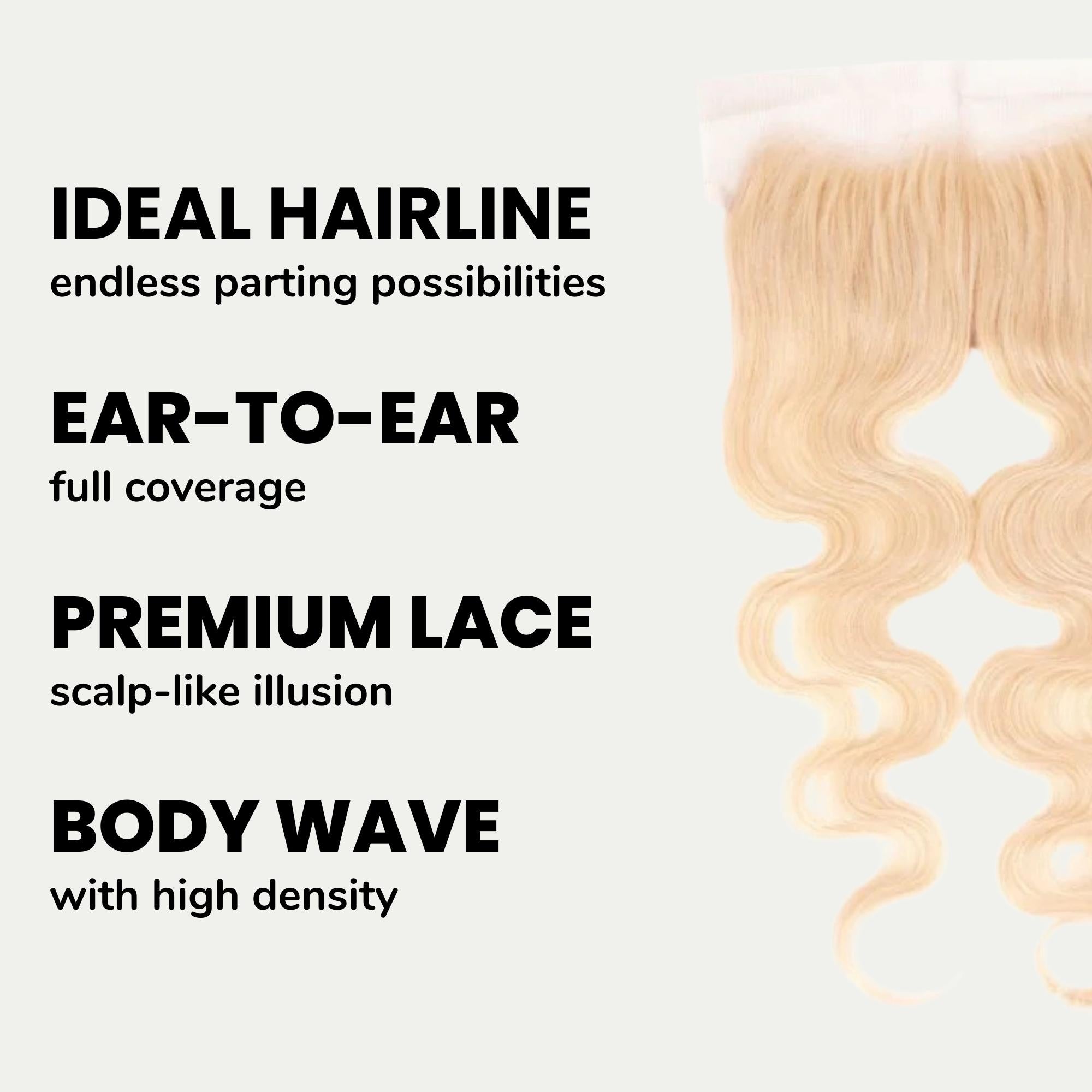 Blonde Body Wave 13x4 Transparent Lace Human Hair Frontal Private Label