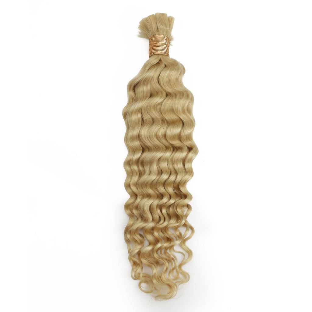 Blonde Deep Wave Bulk 100% Human Braiding Hair Private Label