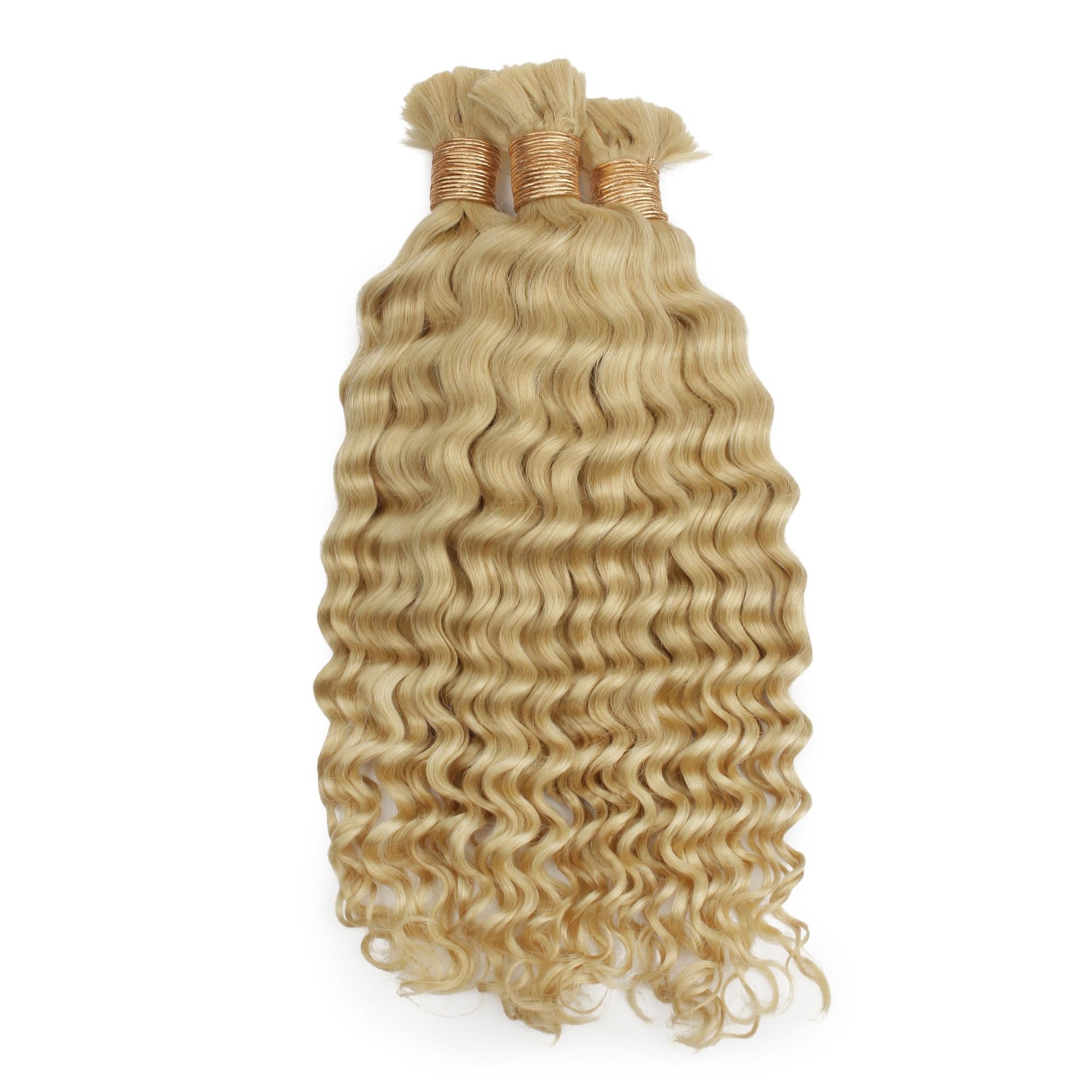 Blonde Deep Wave Bulk 100% Human Braiding Hair Private Label