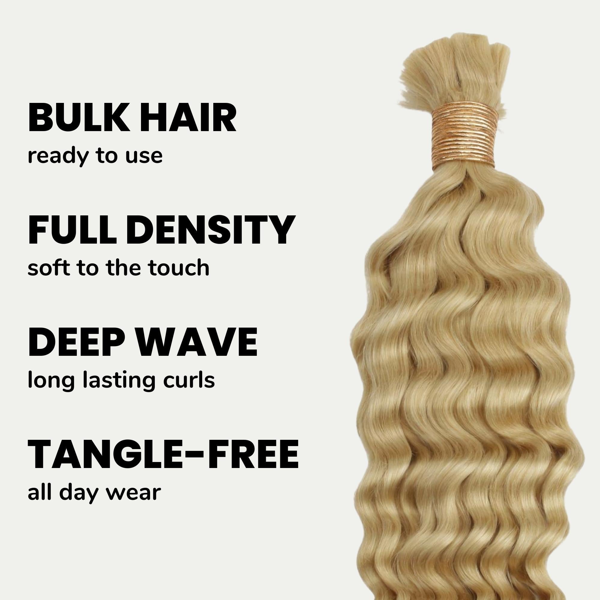Blonde Deep Wave Bulk 100% Human Braiding Hair Private Label