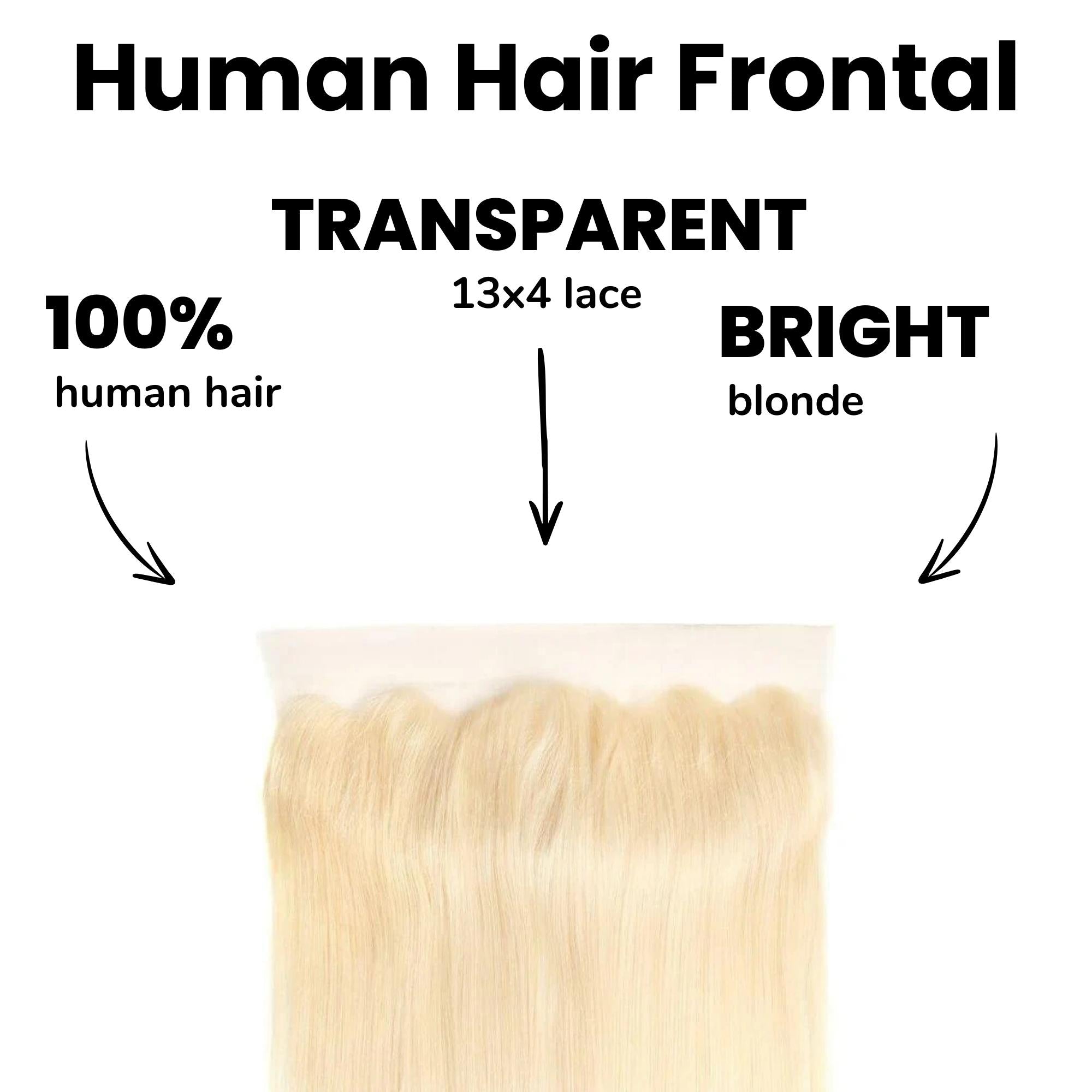 Blonde Straight 13x4 Transparent Lace Human Hair Frontal Private Label
