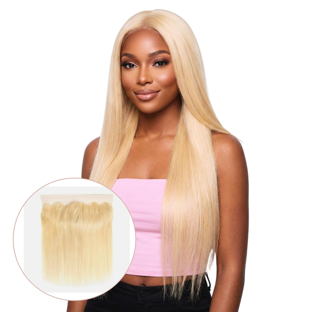 Blonde Straight 13x4 Transparent Lace Human Hair Frontal Private Label