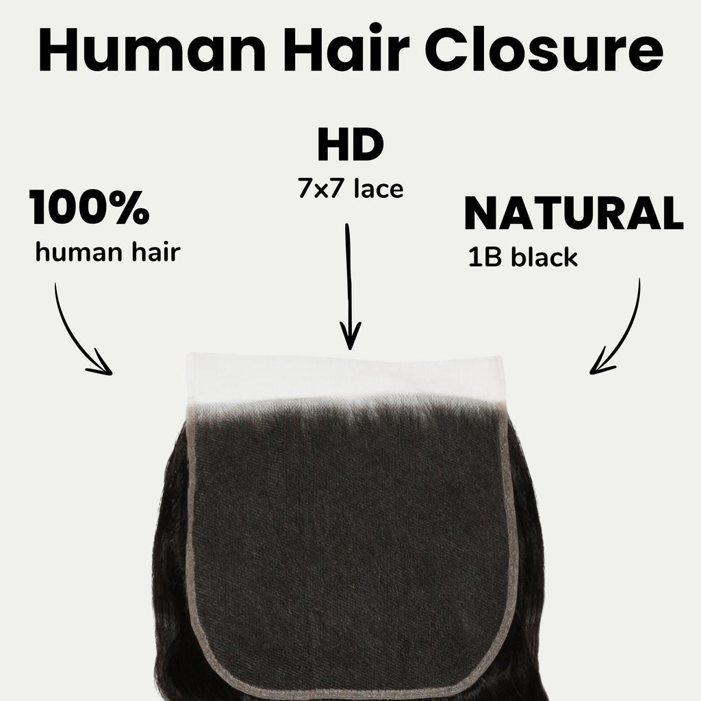 Body Wave 7x7 HD Lace Human Hair Closure Private Label